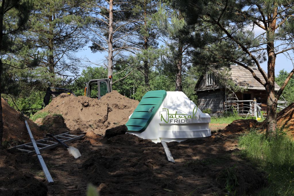 Foto Unterirdisch Speisekammer Kunststoff zylindrisch 2,5 m zur Lagerung von Gemüse  Gemacht Natural Fridge -