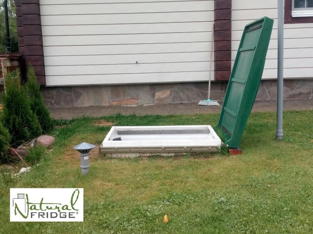 Erdkeller Modell 150x150 Nach der Montage sieht der Erdkeller wie ein kleiner Hügel aus. Wir empfehlen, den Erdkeller mit Rollrasen abzudecken  🍏 Erdkeller Modell 150x150 Natural Fridge  5.990  EUR inkl. MwSt. , zzgl.  Versandkosten     Angebot