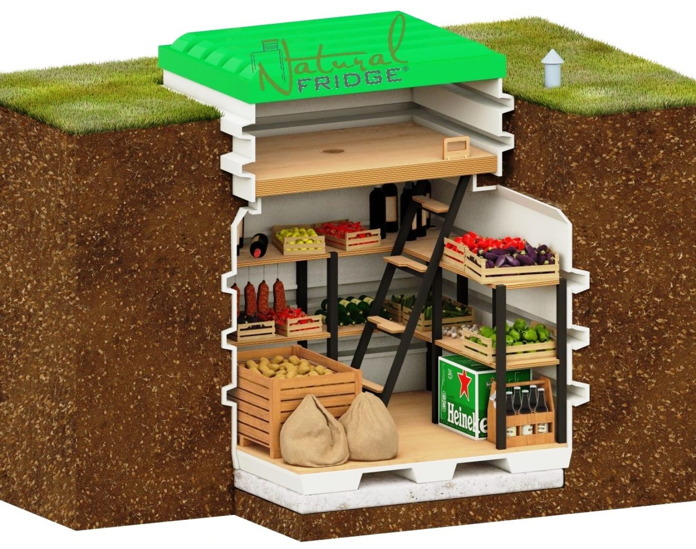 Kellerbausatz 1,2 m x 1,2 m für Deutschland und Österreich   – Volumen 1,2 m³  – Gewicht 135 kg    – Eingangsmaße 70х100 cm  – Regalfläche  🍏 Erdkeller Modell 120x120 Natural Fridge  2.348  EUR inkl. MwSt. , zzgl.  Versandkosten     Angebot