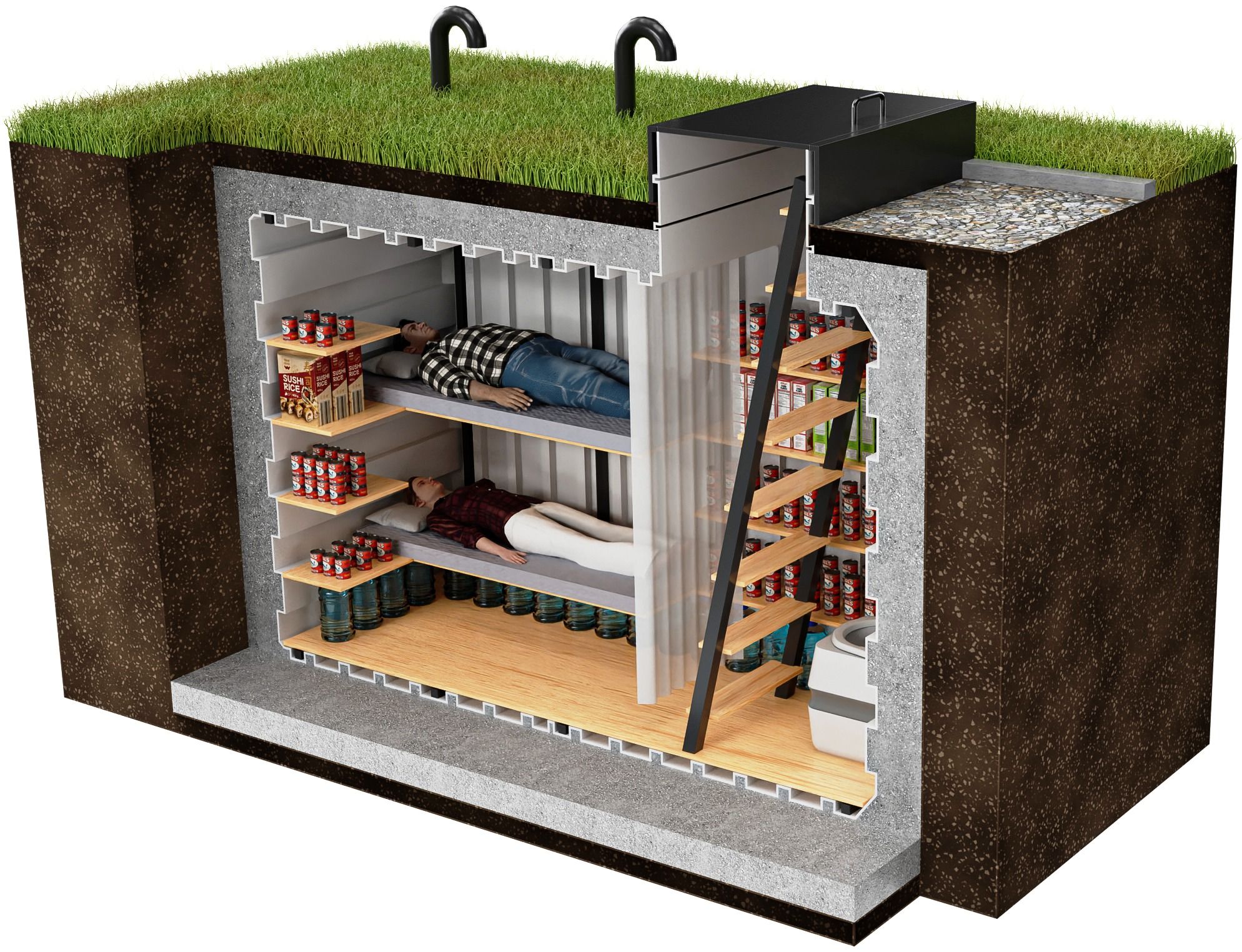 podziemny schron-przeciwbombowy - ukrycie - schronienie - kryjówka - bunkier Das Versteck wurde entwickelt, um vor den wahrscheinlichsten Bedrohungen zu schützen – herabfallenden  Schutzraum 330 Natural Fridge  16.510  EUR inkl. MwSt. , zzgl.  Versandkosten