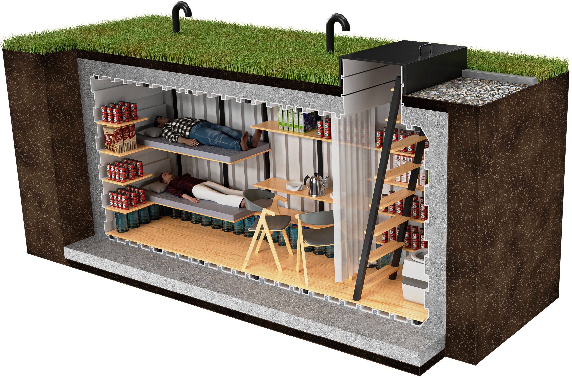 podziemny schron-przeciwbombowy - ukrycie - schronienie - kryjówka - bunkier Das Versteck wurde entwickelt, um vor den wahrscheinlichsten Bedrohungen zu schützen – herabfallenden  Schutzraum 480 Natural Fridge  23.590  EUR inkl. MwSt. , zzgl.  Versandkosten
